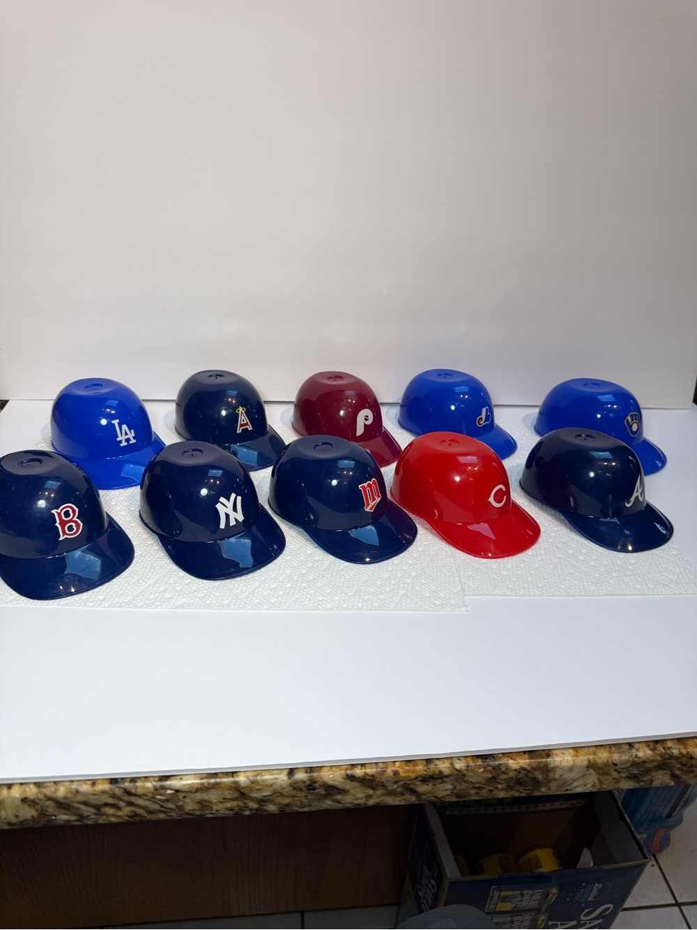 Set of 10 Vintage Laich Ballpark Ice Cream Mini Baseball Batting Cup Team Helmet